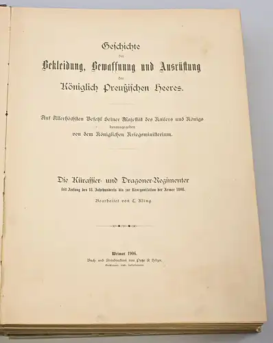 8390019 Geschichte der Bekleidung, Bewaffnung...des Preußischen Heeres 1906