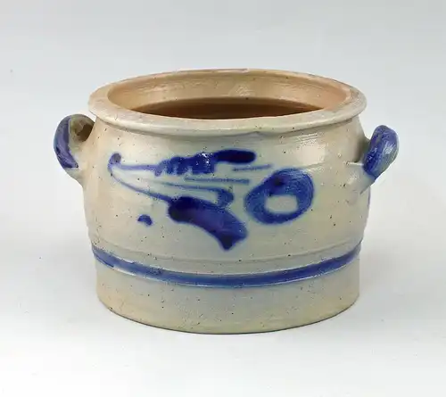 99845570 Keramik Vorrats-Topf Westerwald salzglasiert blau bemalt  H13cm