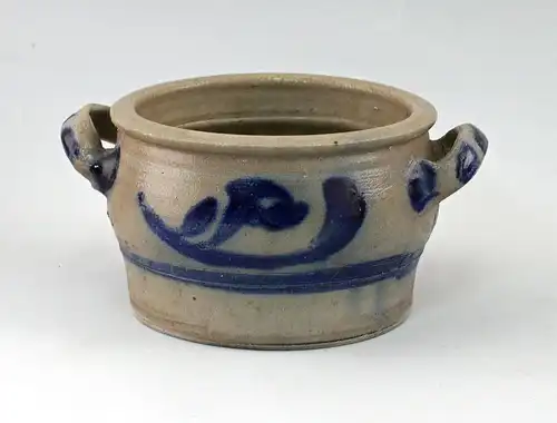99845569 Keramik Vorrats-Topf Westerwald salzglasiert blau bemalt  H11cm