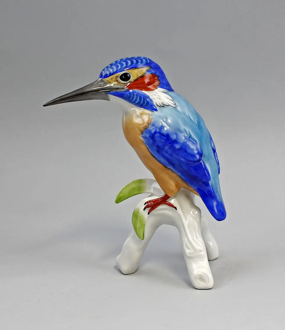 9944247-ds Porzellan Figur Vogel Eisvogel Jugendstil Kämmer H14cm 0