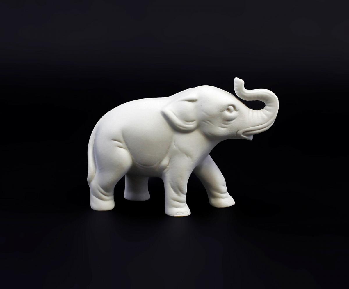 9942687 Wagner&amp;Apel Porzellan Figur Elefant weiß bisquit ca.7,5x11cm Nr