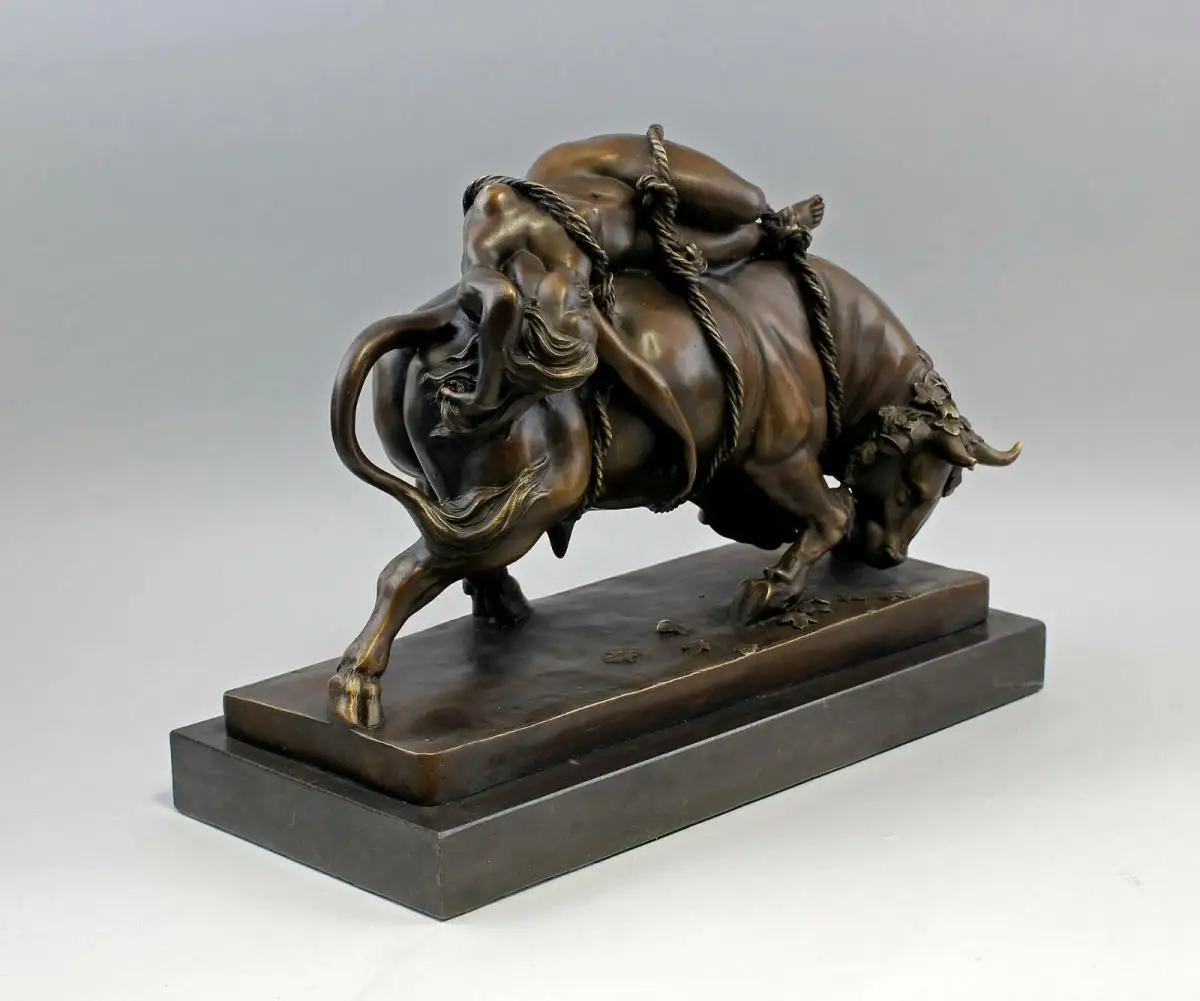 9973067-dss Große Skulptur Bronze Figur Europa auf dem Stier erotisch 44x21x33cm 2