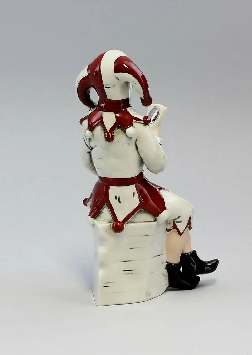 9942210 Porzellan Figur Eulenspiegel Narr rot Karneval Wagner & Apel H18cm 2