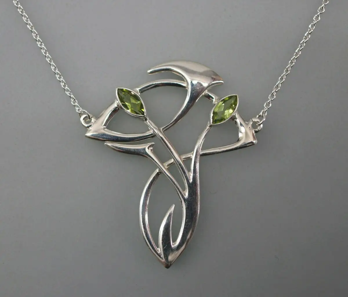 9906026 925er Silber Jugendstil-Collier mit Peridot 0