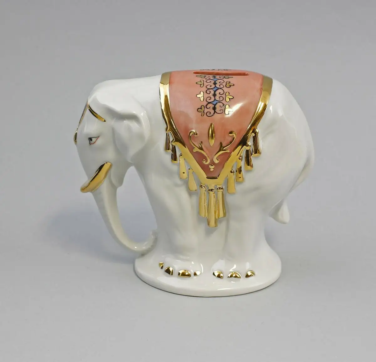 9942591 Porzellan Figur Indischer Elefant Spardose Wagner & Apel 15x8x13cm 0