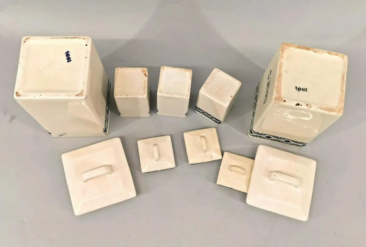 8645060 Keramik Garnitur Art deco 5 Vorratsdosen 2