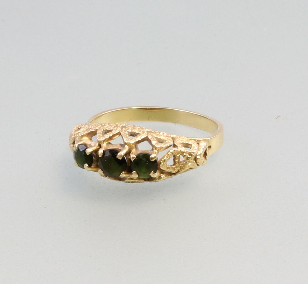 252 Ring Mit Grunen Steinen 585er Gold Gr 54 Nr Oldthing Ringe