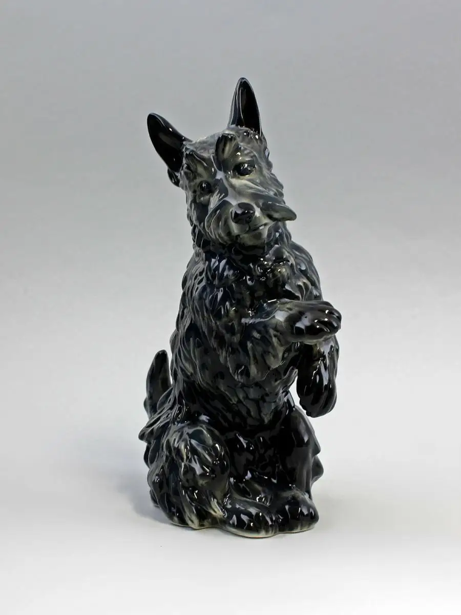 9941585 Ens Porzellan Figur Terrier sitzend schwarz Hund 14x9x24cm 1