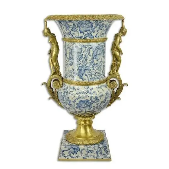 9973747-dss Amphore Vase Porzellan Bronze Antikstil Frauenfiguren  53x48x86cm 0