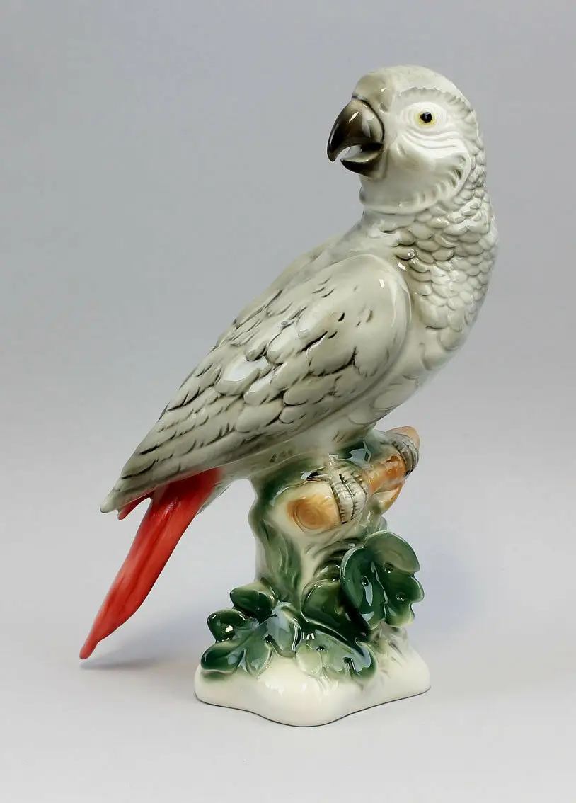 9942100-ds Wagner&Apel Porzellan Figur Ara Grau-Papagei H22cm 0