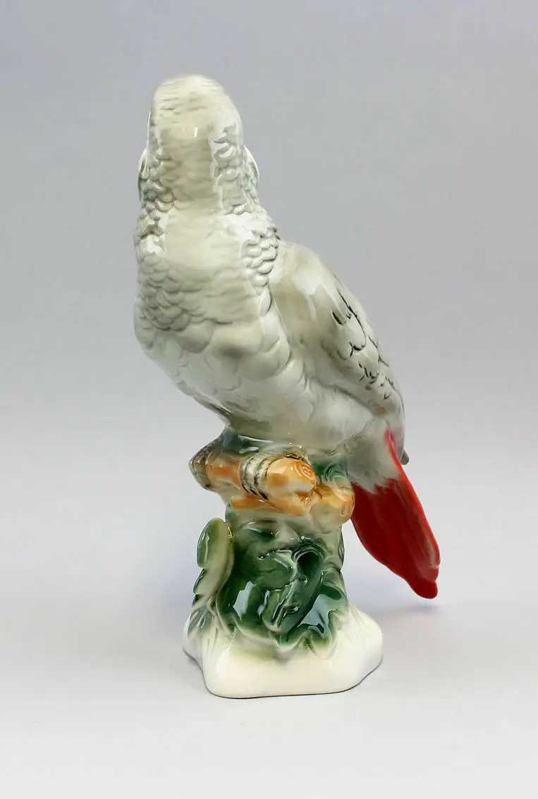 9942100-ds Wagner&Apel Porzellan Figur Ara Grau-Papagei H22cm 1