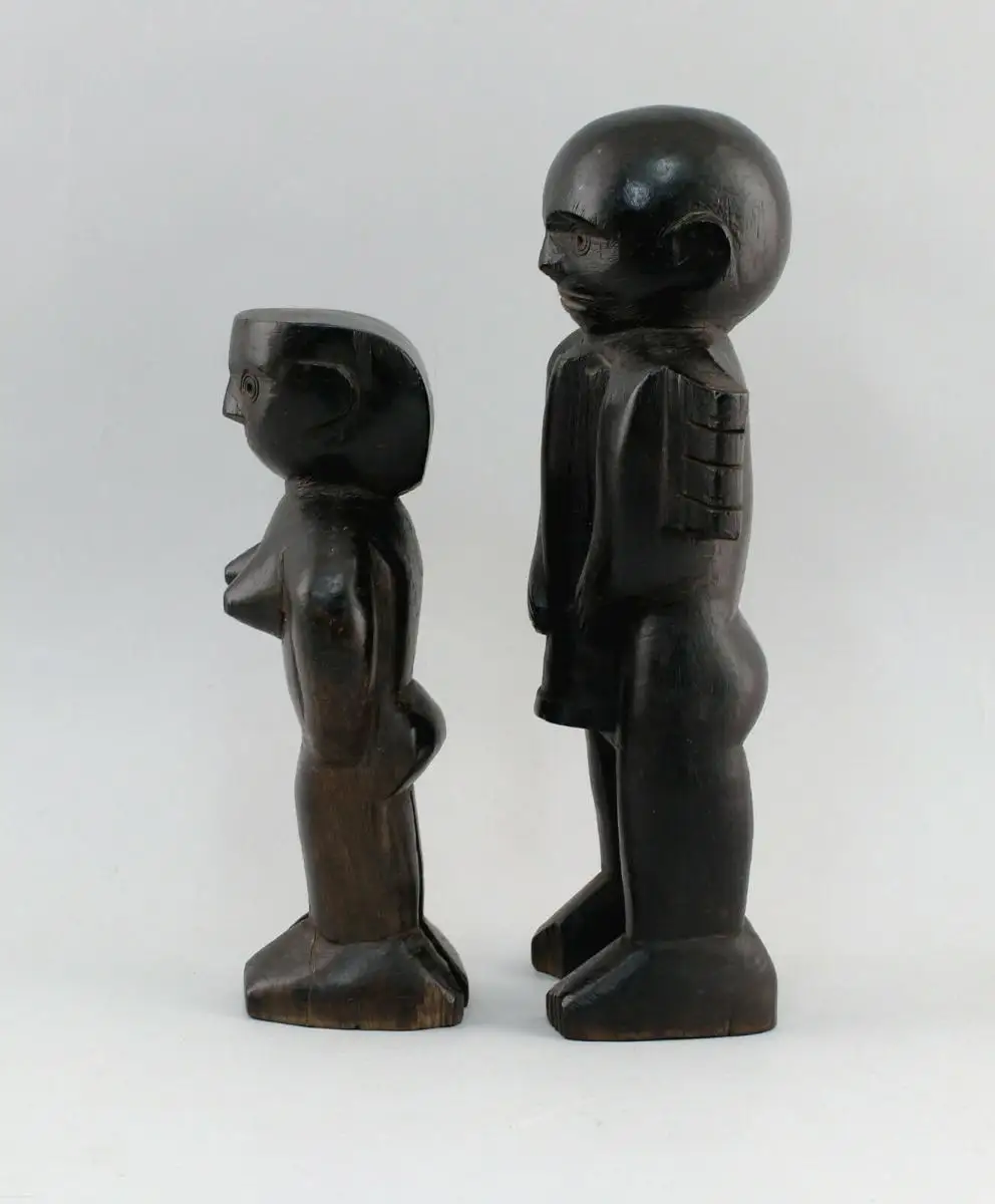 99839110 Paar alte afrikanische Figuren Holz Togo? männlich + weiblich Hbis32cm 3