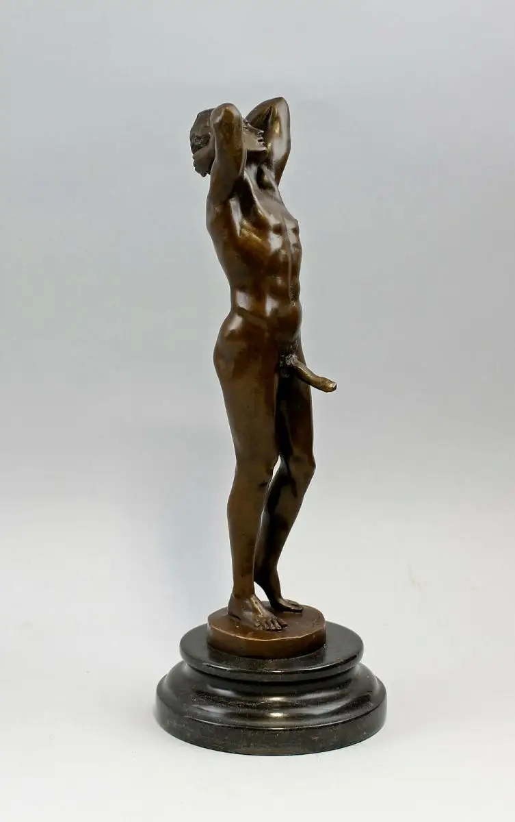 9937821-x erotsiche Bronze Figur Skulptur Nick männlicher Akt H33cm 2