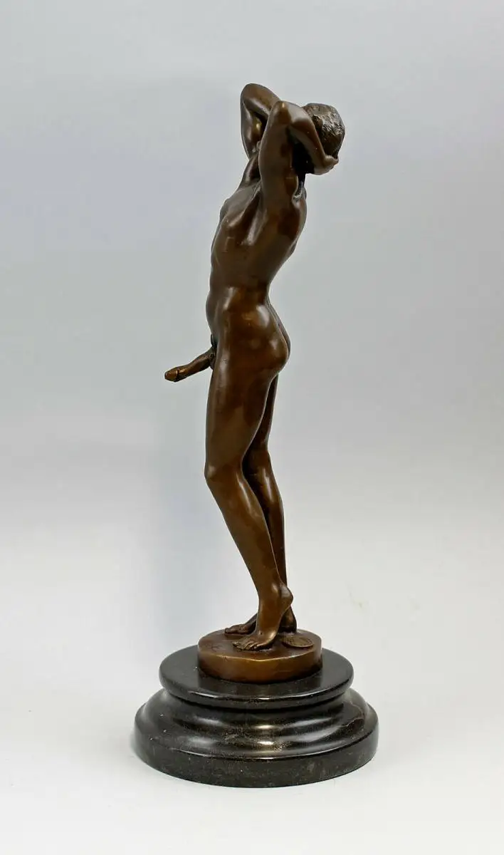 9937821-x erotsiche Bronze Figur Skulptur Nick männlicher Akt H33cm 4