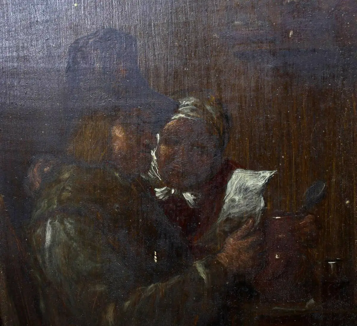 99860210 Gemälde Otto Vermehren, Brieflesendes Paar datiert 1890 25x22cm 1