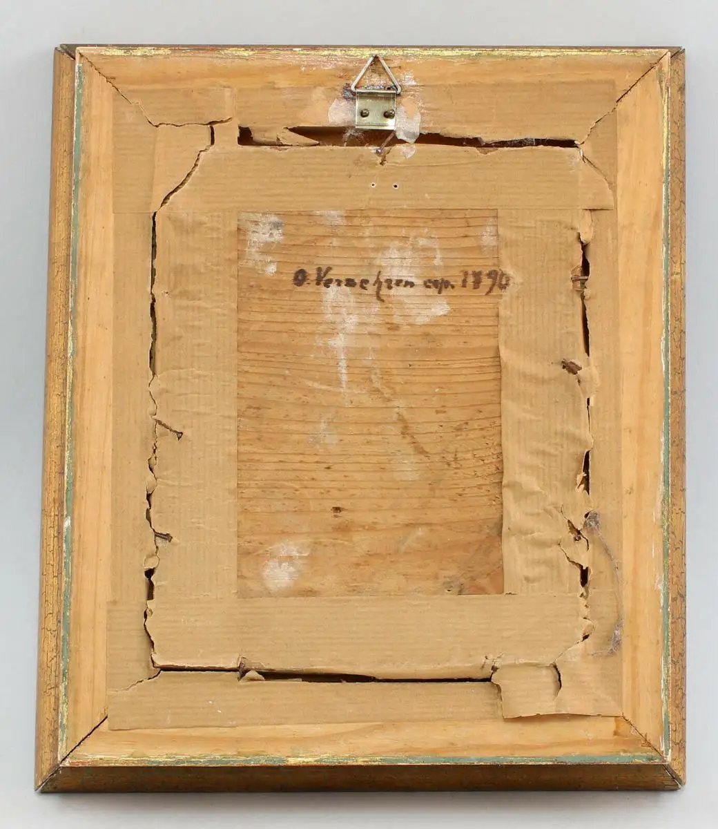 99860210 Gemälde Otto Vermehren, Brieflesendes Paar datiert 1890 25x22cm 2