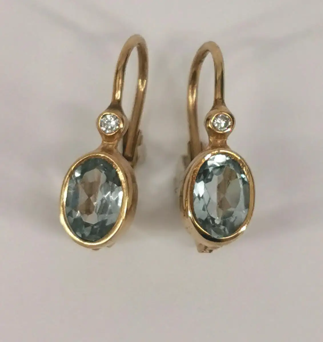 9906025 925er Silber vergoldet Jugendstil Ohrringe mit Blautopas Zirkonia 0