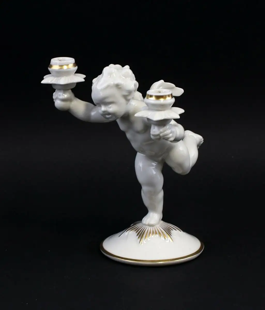 8340161 Tutter Kerzenleuchter Putto Hutschenreuther H17cm 1