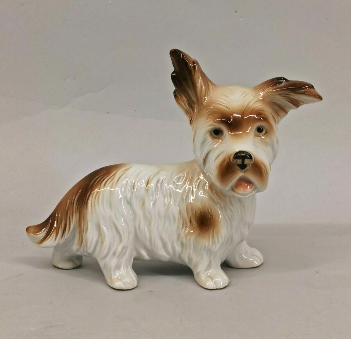 9941934 Porzellan Figur Ens Terrier grau Hund 13x23cm Nr. 363317531518