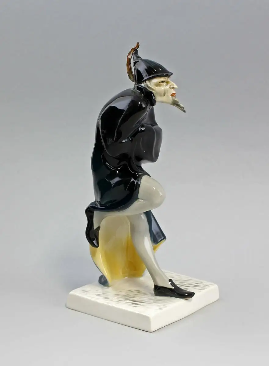 9941578 Porzellan Figur Mephisto grau/schwarz  Ens 10x11x25cm 0