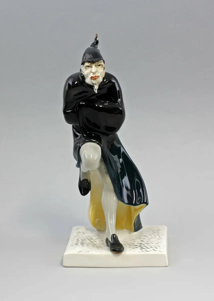 9941578 Porzellan Figur Mephisto grau/schwarz  Ens 10x11x25cm 1