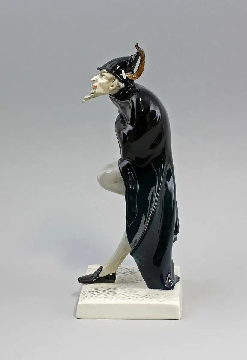 9941578 Porzellan Figur Mephisto grau/schwarz  Ens 10x11x25cm 2