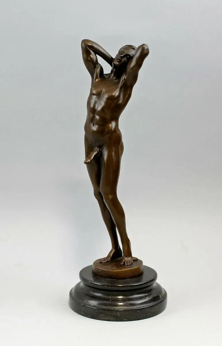 9937821-dss Bronze Skulptur Nick männlicher Akt erotisch H33cm 1