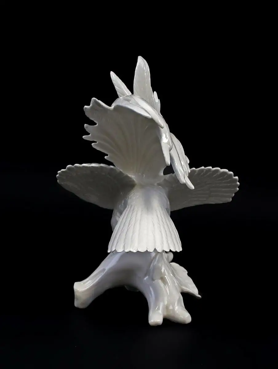 9959360 Porzellan Ens Figur großer Paradiesvogel weiß H21cm 3