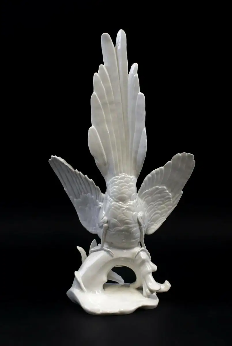 9959357 Porzellan Figur Erzglanzstar Stürzer weiß Vogel Ens H34cm 2