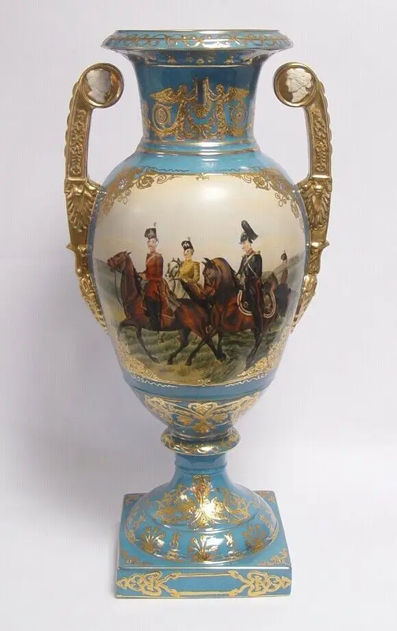 9973516-dss Zweihenklige Porzellan Vase mit Deckel Deckelvase H55cm neu 0