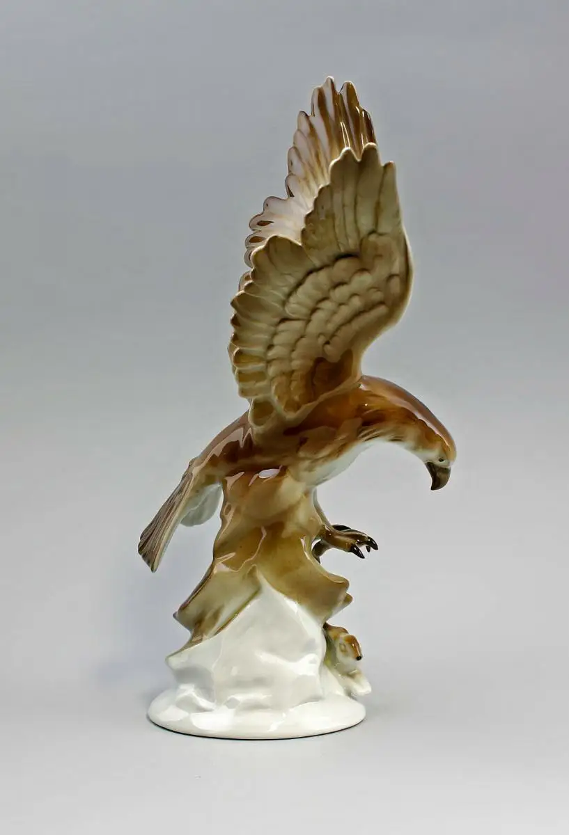 9943003 Porzellan Figur Adler mit Hase Gräfenthal H30cm 2