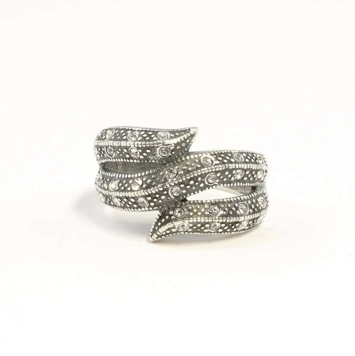 9901348 925er Silber Ring mit Swarovski-Steinen Gr.55 geschwungen 1
