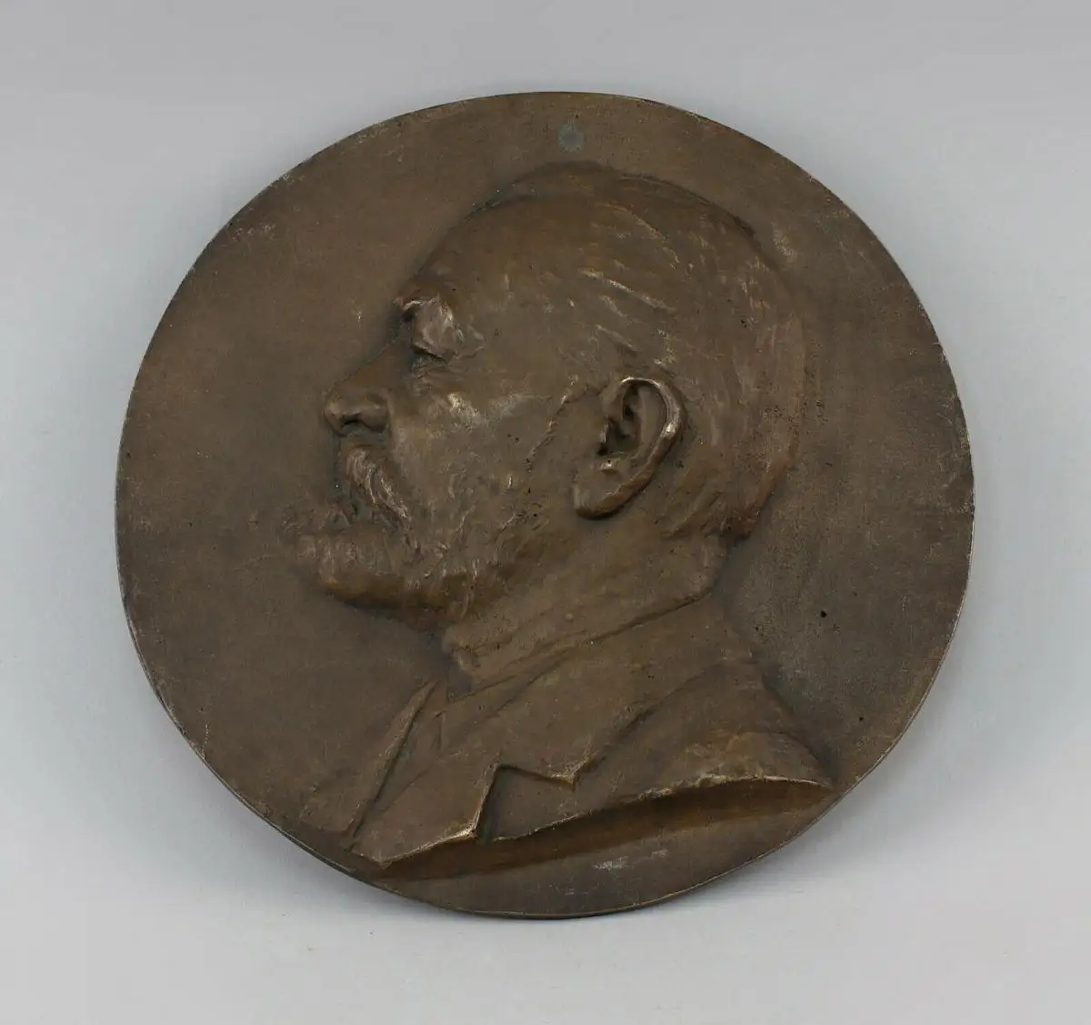 8638029 Bronze Reliefplatte Medaille signiert August Schreitmüller Porträt 0