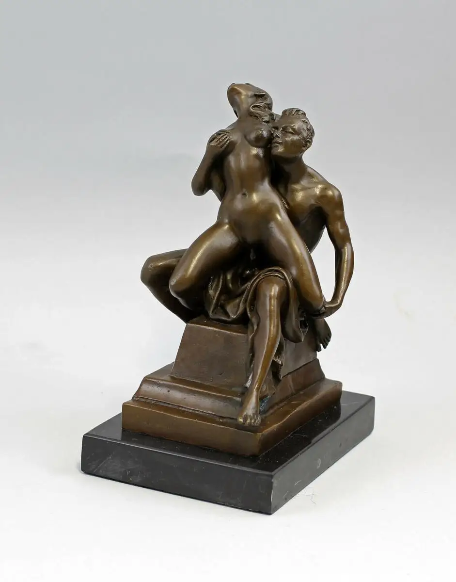 9937826-dss signiert Zach Skulptur Bronze Figur liebendes Paar erotisch H19cm 0