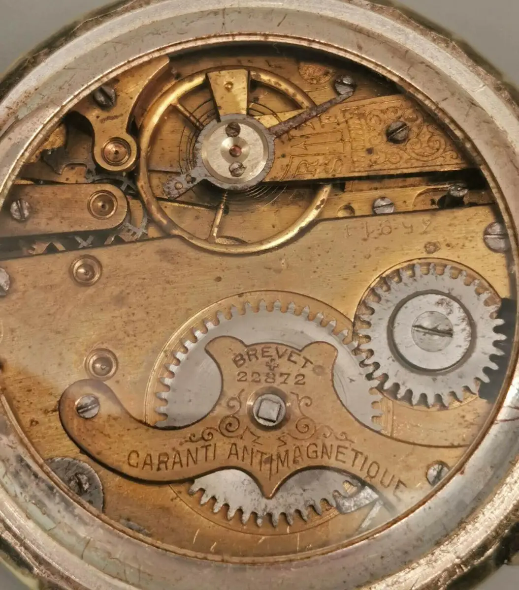 8720007 Große Taschenuhr Systeme Roskopf um 1910 D60mm 3