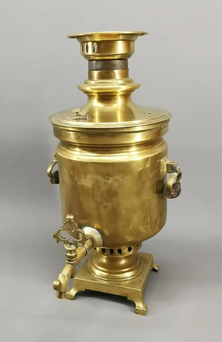 8733001 Samowar Batashew Tula Messing 1.H.20.Jh. H49cm 0