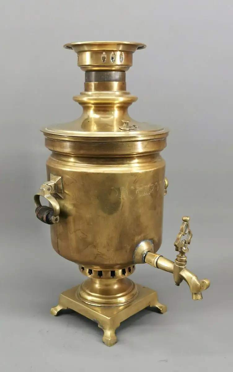 8733001 Samowar Batashew Tula Messing 1.H.20.Jh. H49cm 4