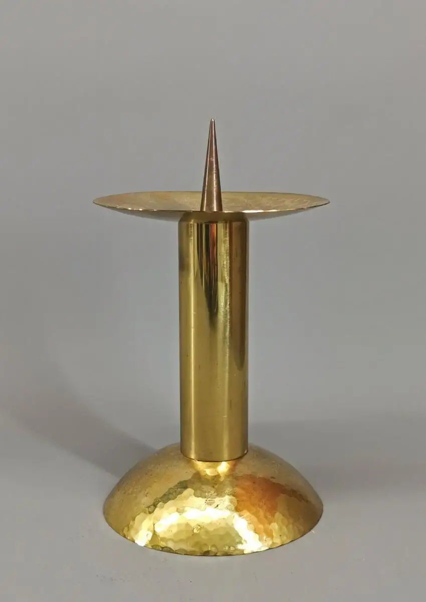 8733006 Kerzenleuchter Bauhaus um 1930 Messing L24,5cm 0