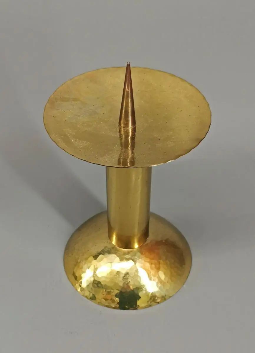 8733006 Kerzenleuchter Bauhaus um 1930 Messing L24,5cm 1