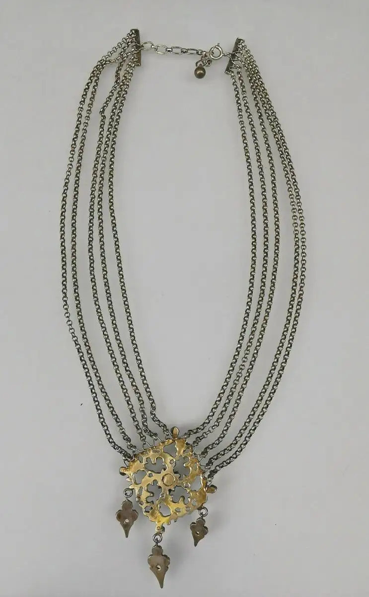 8725018 Granat-Kropfkette 835er Silber L26cm 2
