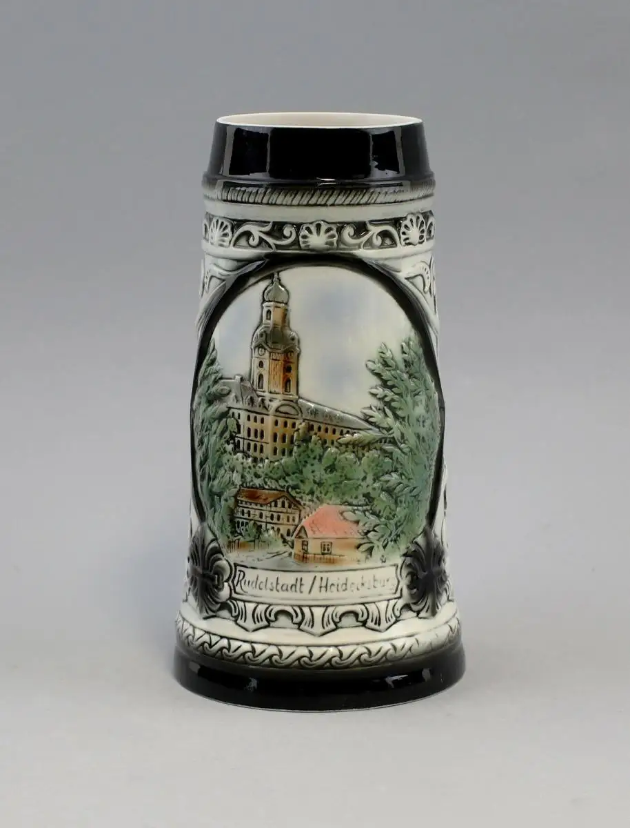 9959084 Porzellan Städte-Bierkrug Rudolstadt Heidecksburg 1L Sonderposten H23cm 0