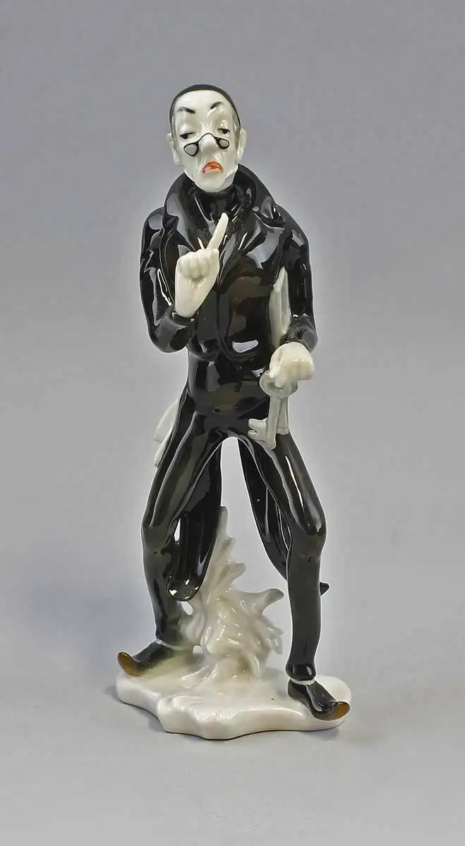 9941346 Porzellan Figur Lehrer Lämpel nach Wilhelm Busch Ens H21cm 1