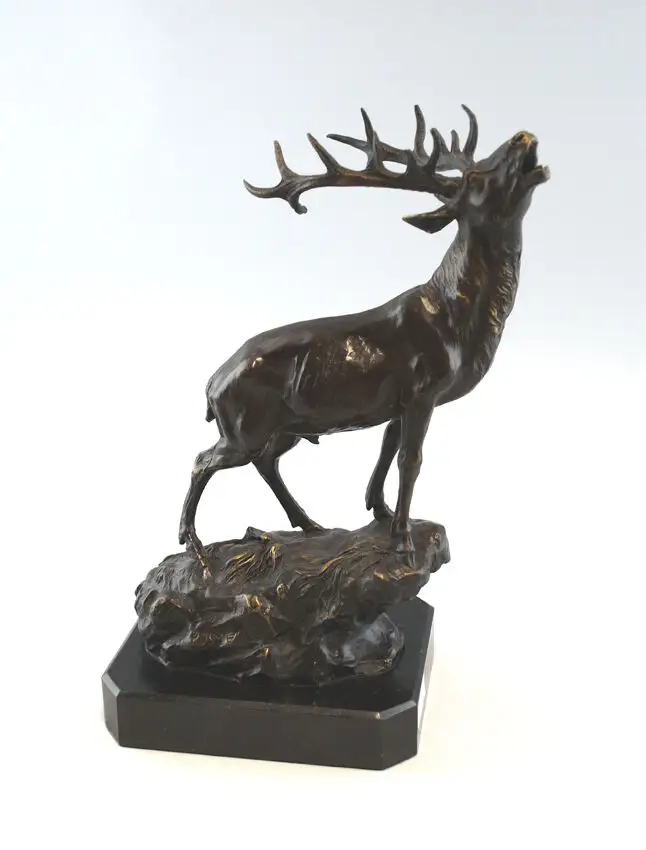 9937065-dss Bronze-Skulptur Pierre-Jules Mene Skulptur Röhrender Hirsch 0
