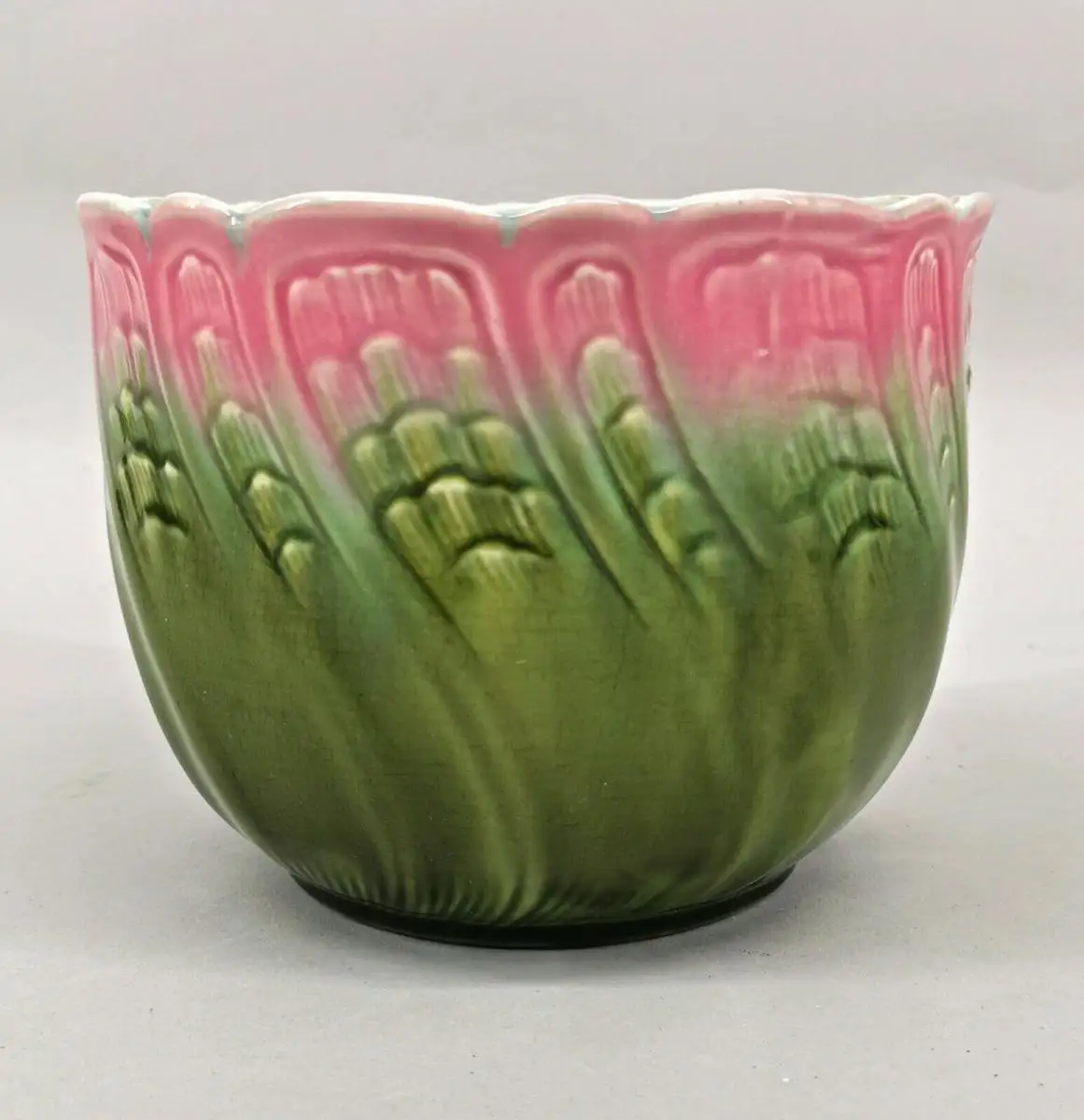 8745015-d Blumentopf Wessel Bonn Übertopf um 1900 Majolika 0