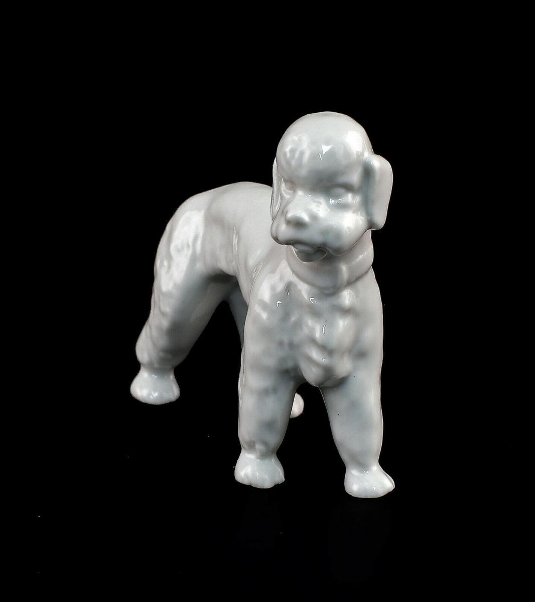 9942864 Porzellan Figur Wagner &amp; Apel Pudel weiß Hund H8cm Nr. 9942864