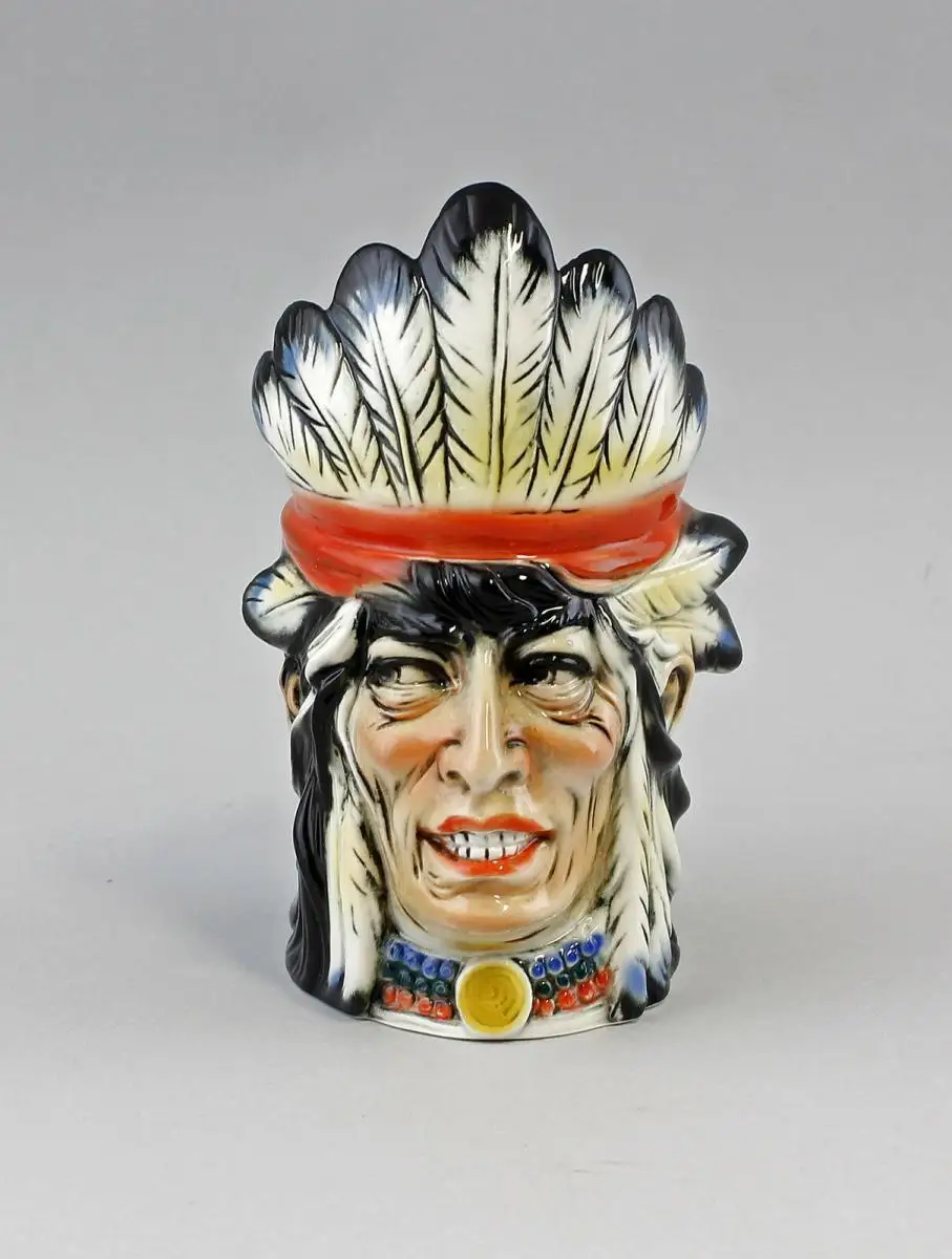 9941709 Porzellan Indianer-Becher Tasse Ens 16,5x10,5cm 0