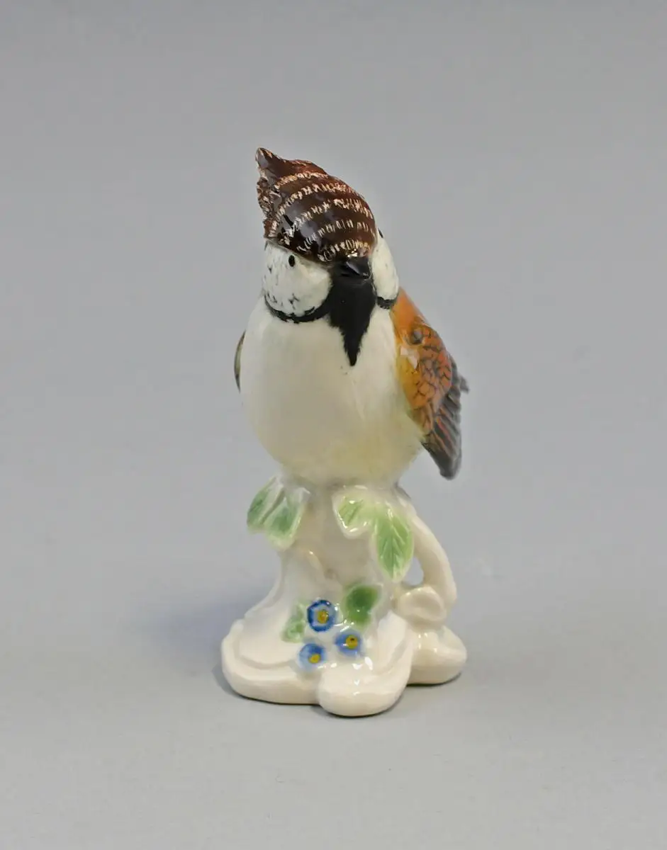 9997601 Porzellan Figur Haubenmeise Vogel Meise  Ens H10cm 1