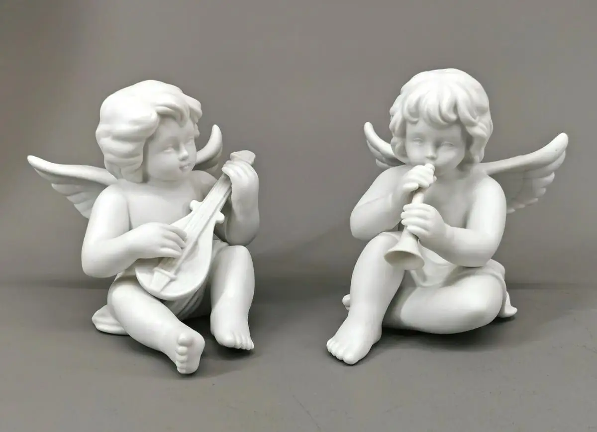 99840857 Paar musizierende Engel  Rosenthal Bisquitporzellan 13x16x14cm 0