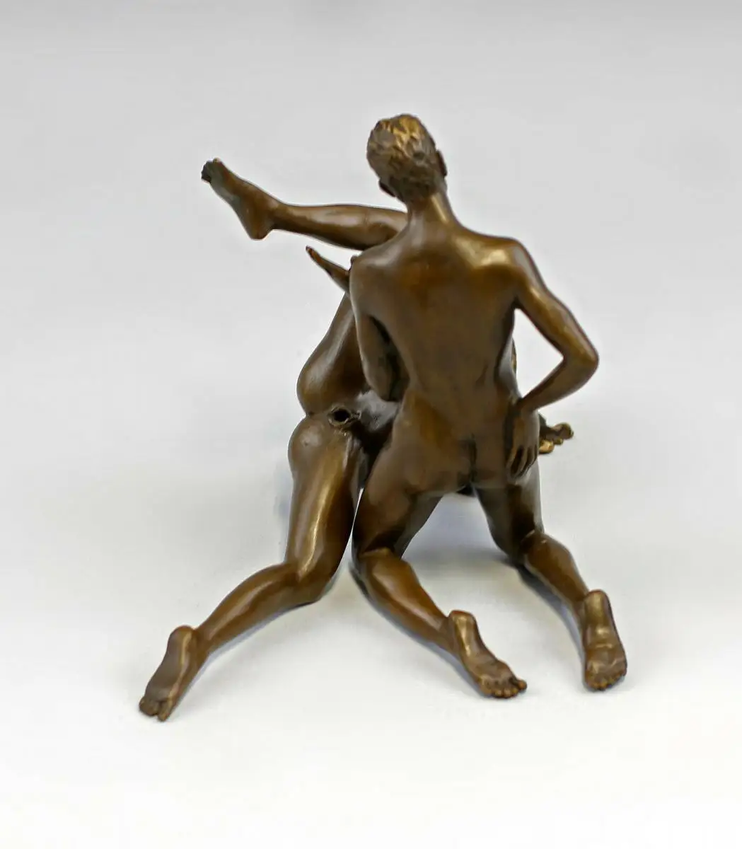 9937829 Bronze Skulptur Patoue Liebendes Paar Akt erotisch 20x5x13cm 3