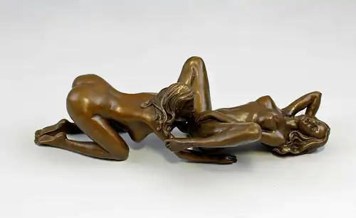 -d Bronze Skulptur Patoue Liebendes Paar Akt erotisch LGBT 18x10x8cm